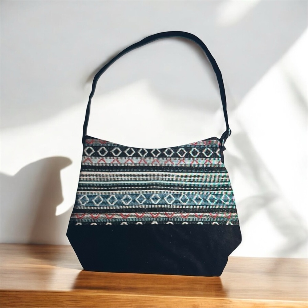 Canyon Sky Shoulder Bag - Southwestern Aztec Print Hobo Boho Festival Style
